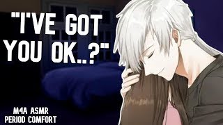 Boyfriend Cuddles you While Your on Your Period ASMR Period Comfort Audio M4F M4TM [upl. by Nadnarb]