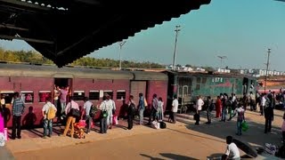 Metre Gauge LumdingAgartala Exp pulls into Agartala Feb 27 2013 [upl. by Amekahs]