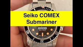 Amazing Seiko Comex Submariner in a 394MM Case SeikoModderATXGmailcom [upl. by Rasmussen]