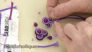 How to do Soutache Bead Embroidery Part 3 How to Add a Side Bead and to End a Stack [upl. by Bollay]