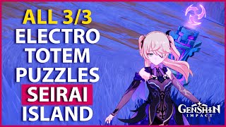 All 3 Seirai Island Electro Totem Monument Puzzles  luxurious chest  Genshin Impact 2 1 [upl. by Eciram]