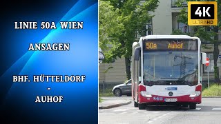 Linie 50A Wien Ansagen – Bhf Hütteldorf – Auhof  Wiener Grantler [upl. by Haley207]