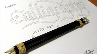 How to Do Calligraphy with a Pencil Tutorial [upl. by Anialam]