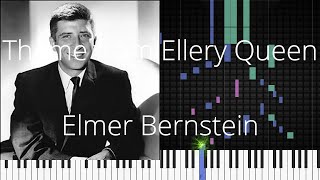 🎹 Theme from Ellery Queen Elmer Bernstein Synthesia Piano Tutorial [upl. by Lehcear]