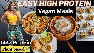 Easy High Protein Vegan Meals to Stay Fit  146g Protein 1855 Calories Full Body KB Workout [upl. by Philippine]