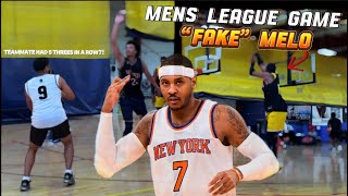 WE PLAYED VS FAKE CARMELO ANTHONY IN MY MENS LEAGUE BASKETBALL GAME [upl. by Atileda]