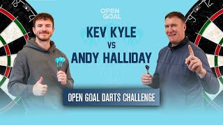 🎯 ANDY HALLIDAY vs KEV KYLE DARTS CHALLENGE  Will Big Kev Make It 20 Against The Open Goal Lads [upl. by Maris125]