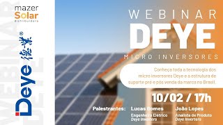 Webinar Micro Inversores Deye [upl. by Poppas529]