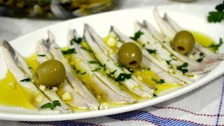 Boquerones en vinagre  Blanquitos y duritos  Receta de boquerones facil [upl. by Yleek]