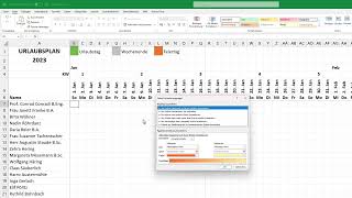 Excel Urlaubsplaner 2024 für Mitarbeiter erstellen  mit Feiertagen Urlaubskalender [upl. by Olonam]