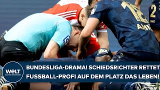 BUNDESLIGA Drama auf dem Platz Schiedsrichter Ittrich rettet Fußballprofi von Mainz das Leben [upl. by Monah]