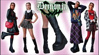 DEMONIA BOOTS UNBOXING AND OUTFITS 🖤  SHAKER100 PLATFORMS  HANNAH VALENTINE [upl. by Ellingston]