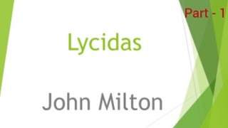 lycidas by John Milton in Tamil  part1 [upl. by Erdah]