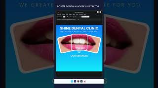 Creative Poster Design in Adobe Illustrator  Dental Clinic Poster Design [upl. by Cia]