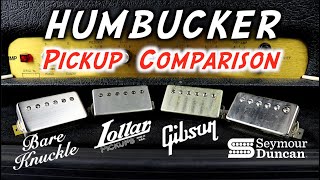 Humbucker Pickup Comparison  Bare KnuckleLollarGibsonSeymour Duncan  PAF style  Shootout [upl. by Kalam]