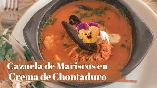 Cazuela de Mariscos en Crema de Chontaduro  Cocina Colombiana  Recetas [upl. by Hajile]