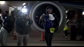 WATCH UW football players land in Houston ahead of College Football Playoff National Championship [upl. by Zilvia579]