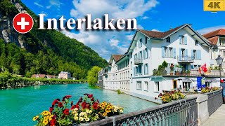 Interlaken Switzerland 4K  Top tourist destination  Swiss Town [upl. by Iona]