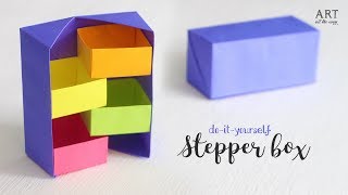 DIY Secret Stepper Box  Paper Craft  Secret Box [upl. by Islaen]