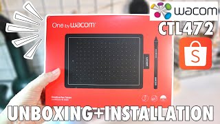 One by Wacom CTL472 Pen Tablet  Unboxing  Installation  SetUp ❤︎  emmy lou [upl. by Engeddi]