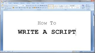 How to Write a Short Script [upl. by Aehsan]