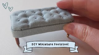 Miniature Upholstered Footstool Tutorial  DIY Dollhouse Furniture [upl. by Nagard]