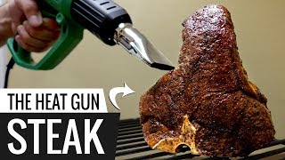 Sous Vide HEAT GUN Experiment Searing HUGE STEAK with a HEAT GUN [upl. by Aihtenak]