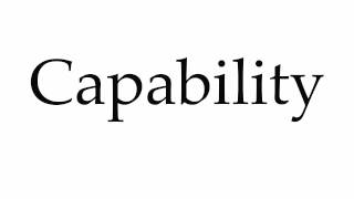 How to Pronounce Capability [upl. by Phionna]