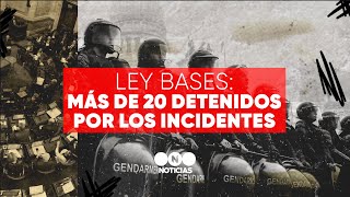 LEY BASES GASES AUTOS INCENDIADOS y MÁS DE 20 DETENIDOS en el Congreso  Telefe Noticias [upl. by Eelnayr]