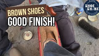 S7E25 Soft Shoe Shine Service on brown shoes ASMR shoeshine faustoarizmendi [upl. by Deva]