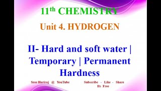 Hard and soft water  Temporary  Permanent Hardness  in Tamil  11th chemistry [upl. by Hooge48]