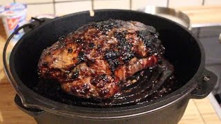 Schweinebraten mit einer Pflaumenmusmarinade aus dem Dutch Oven [upl. by Osber]