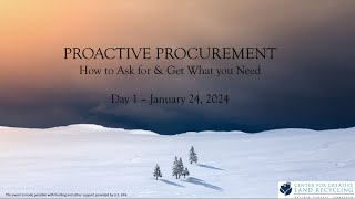 Proactive Procurement Part 1 Webinar  January 24 2024 [upl. by Cherie]