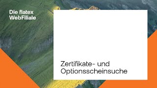 Zertifikate und Optionsscheinsuche [upl. by Auqenes486]