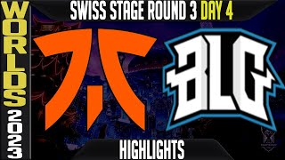 FNC vs BLG Highlights  Worlds 2023 Swiss Stage Day 4 Round 3  Fnatic vs Bilibili Gaming [upl. by Siberson]