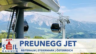 🇦🇹🚠 Preunegg Jet  8erKabinenbahn  Reiteralm  SchladmingDachstein  inkl Details zur Bahn [upl. by Atteyek]