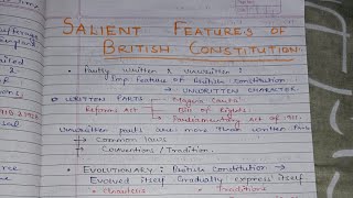 Salient features of British Constitution  Comparative Government  BA [upl. by Pasia239]