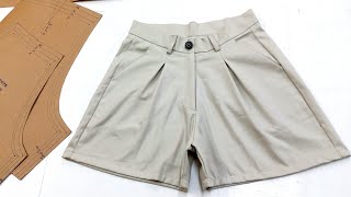 Como fazer Shorts Feminino Alfaiataria CORTE E COSTURA fácil fácil [upl. by Lamek]