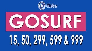 How to Register Globe GOSURF 15 50 299 599 and 999 Internet Promo [upl. by Elliot]