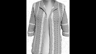 Tutorial Jacke häkeln Häkeljacke Cardigan häkeln Teil 1 crochet jacket  Rechtshänder [upl. by Eigriv]