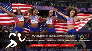 2024 Paris Olympics Women’s 4x400m Relay Final in Athletics olympics paris2024 tokyo2020 [upl. by Suehtomit702]