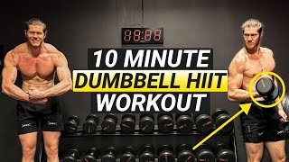 10 MIN DUMBBELL HIIT WORKOUT FOLLOW ALONG [upl. by Annirok846]