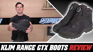 Klim Range GTX Boots Review at SpeedAddictscom [upl. by Burkle]