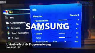 Unicable Einstellung für SAMSUNG TV  Satec Systeme [upl. by Neumeyer118]