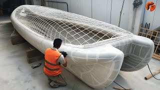 Man Builds Amazing Boat Using Wire Mesh and Fiberglass  by bkscreative [upl. by Aisyle]