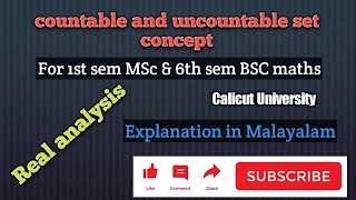 countable and uncountable setReal analysis1st MSc maths6th BSC maths Calicut University [upl. by Sainana]