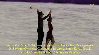 Tessa Virtue amp Scott Moir react to Free Dance program  2018 Winter Olympics  Meniscus Magazine [upl. by Dolhenty]