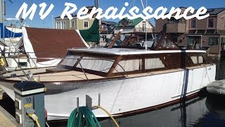 Wooden Boat Exhaust Tip Vernatone Marine Muffler MV Renaissance [upl. by Oicul]