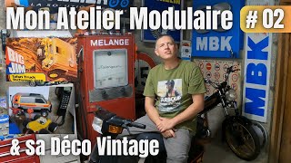 Découvrez mon Atelier modulaire sa déco mes mobylettes mes jouets Vintage amp mon Safari Truck Big Jim [upl. by Akerdnuhs]