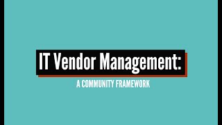 NET IT Vendor Management Webinar [upl. by Ientruoc]